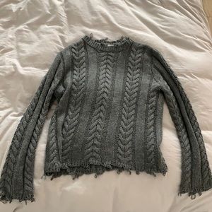 Gray Cable Knit Sweater